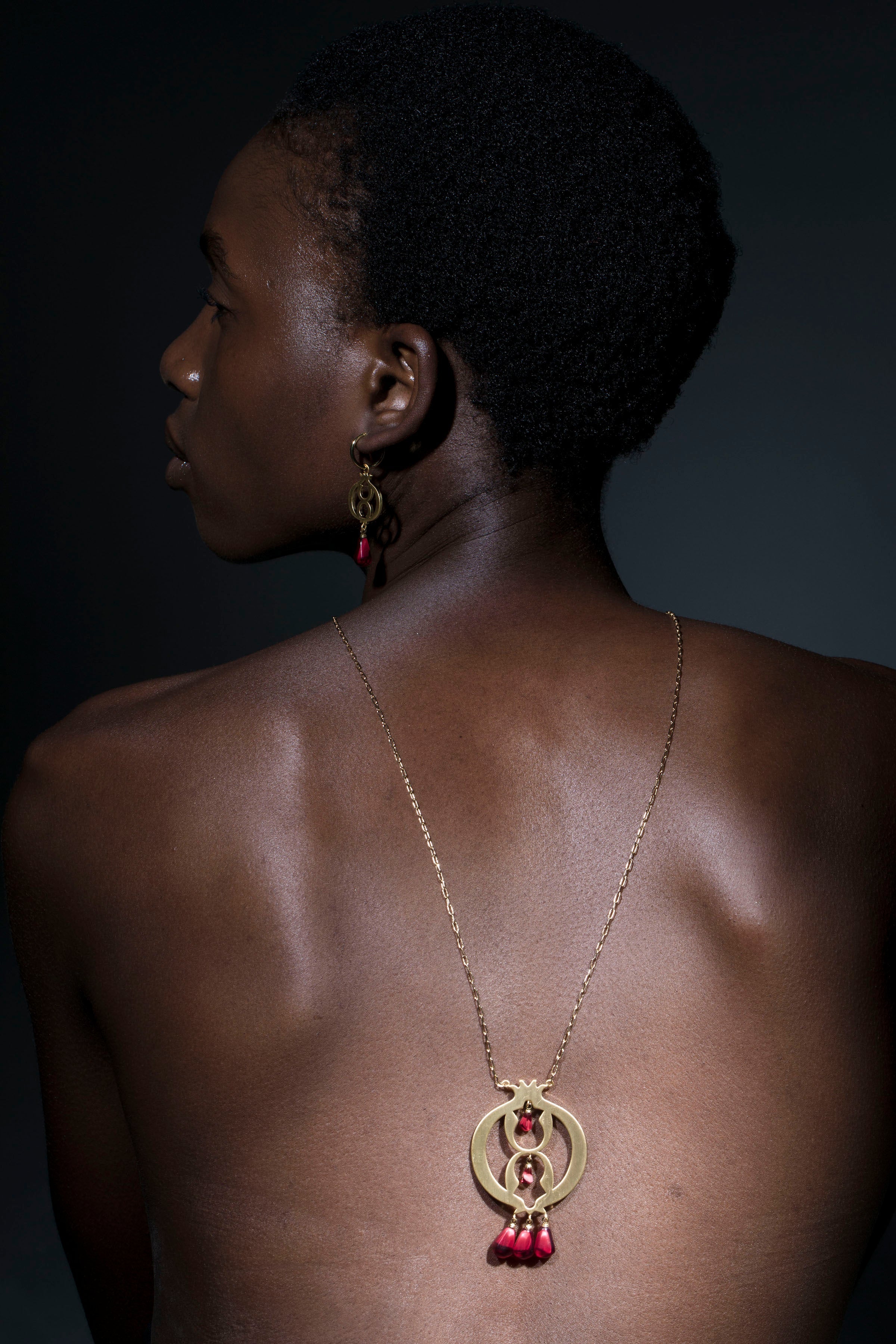 Pomegranate Gold Plated Long Necklace