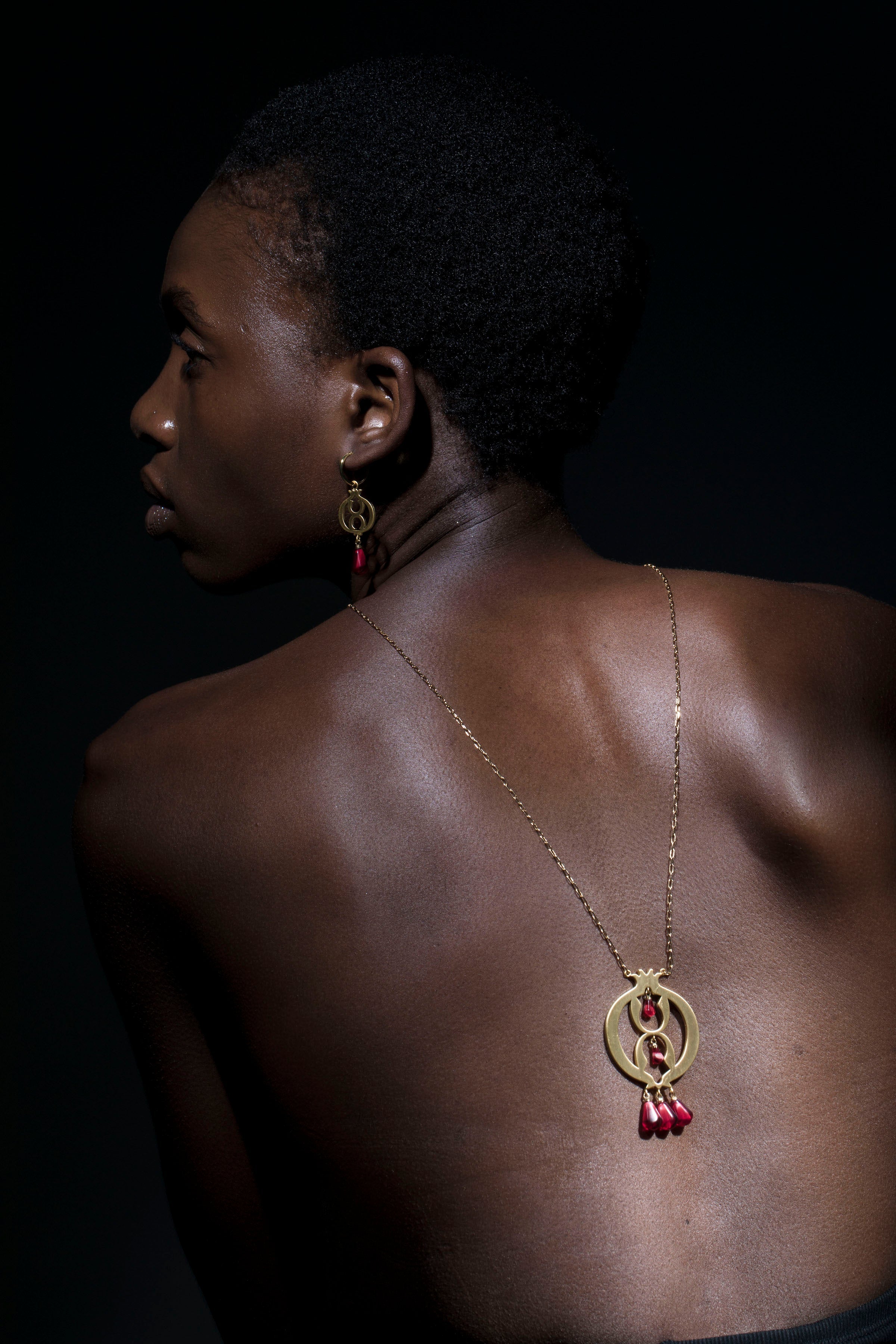 Pomegranate Gold Plated Long Necklace
