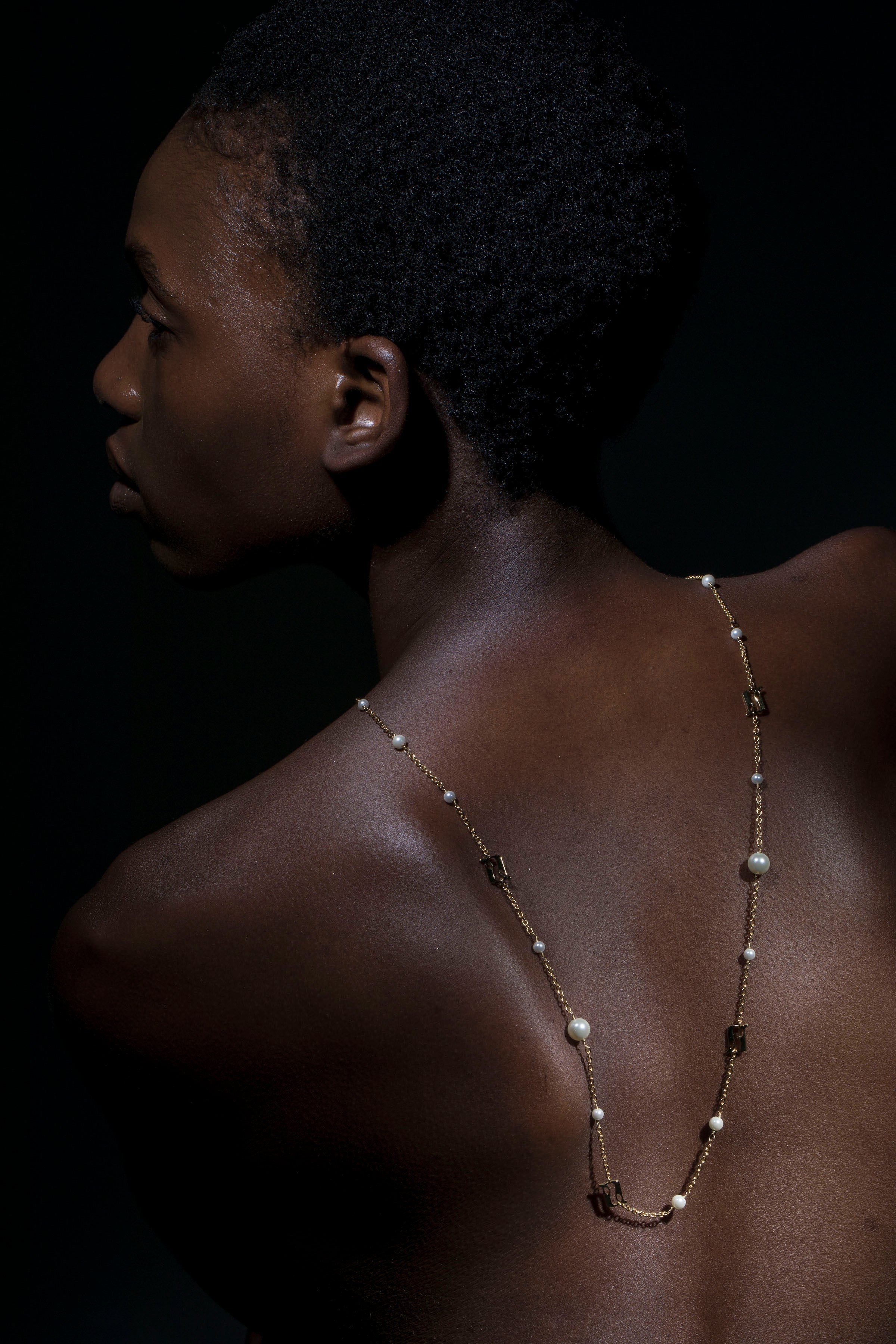 Beginning Pearl Logo Long Necklace