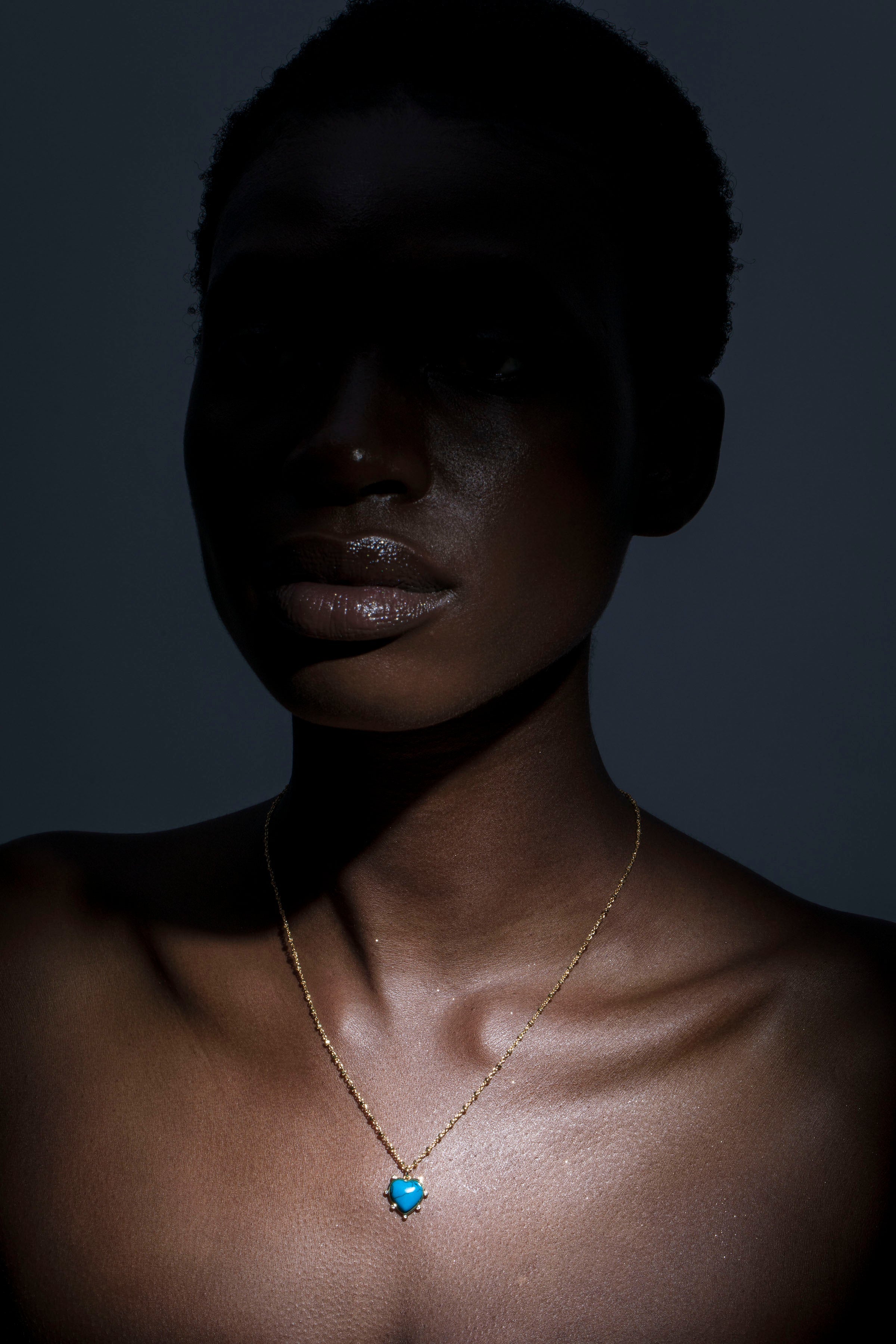 Heart-Shaped Turquoise Necklace with Gemstones