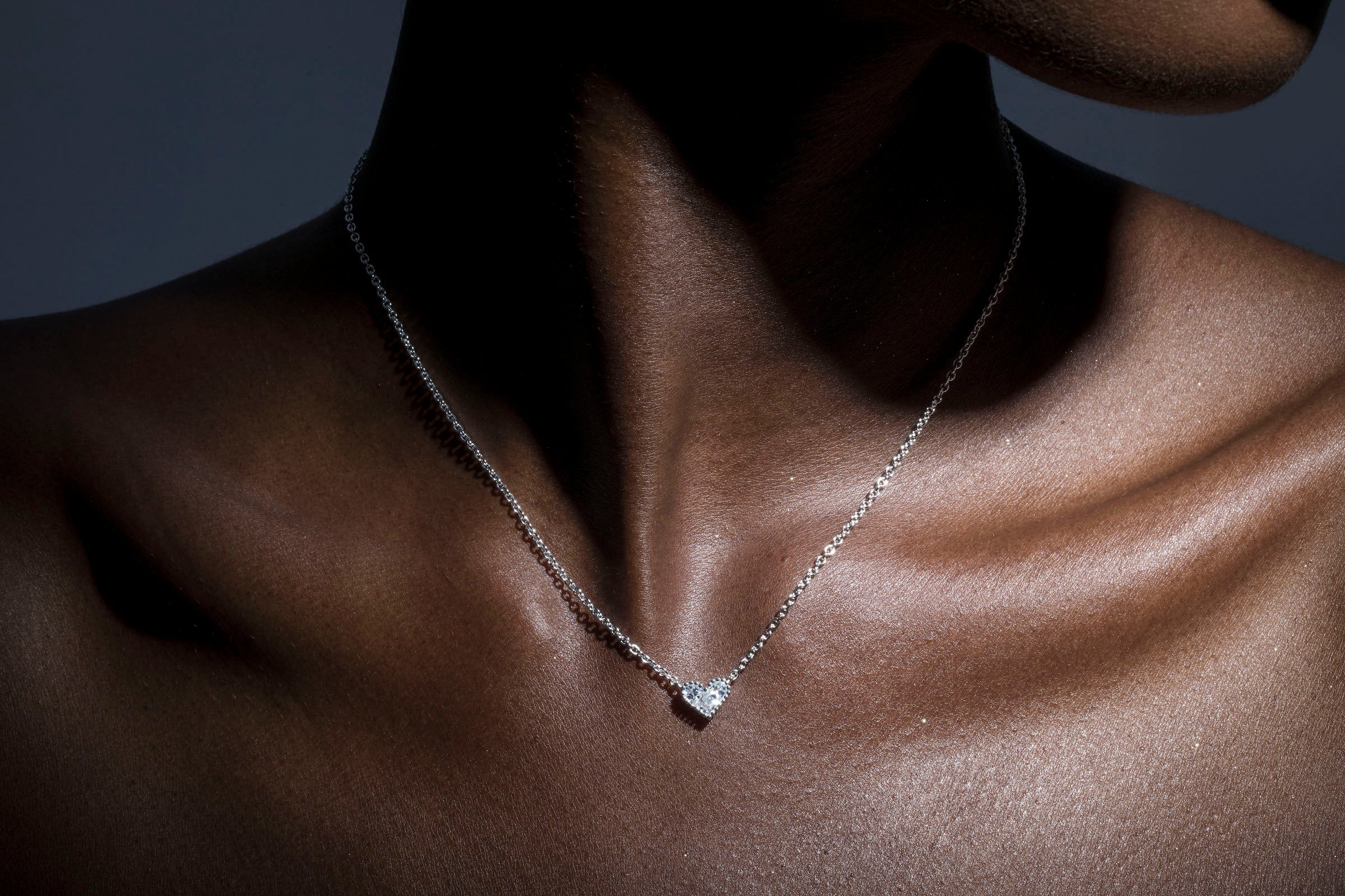 AC Heart Necklace with Gemstone