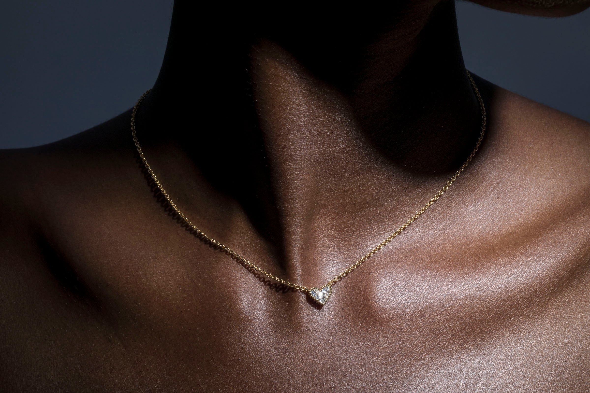 AC Heart Necklace with Gemstone