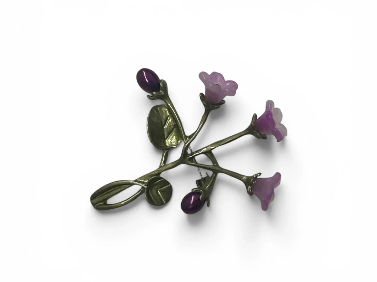 Purple Blossom Botanical Brooch Pin