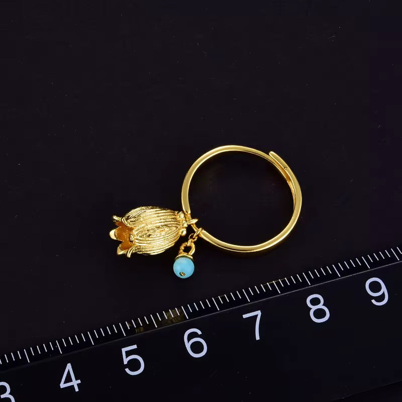 Bloom Charm Ring with Gemstone Accent
