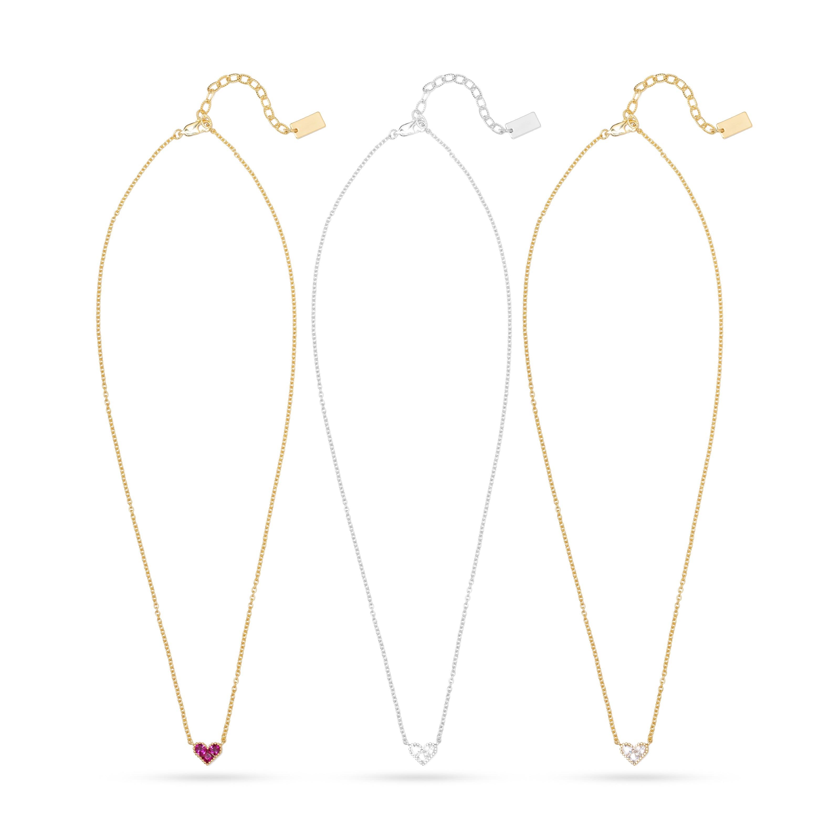 AC Heart Necklace with Gemstone