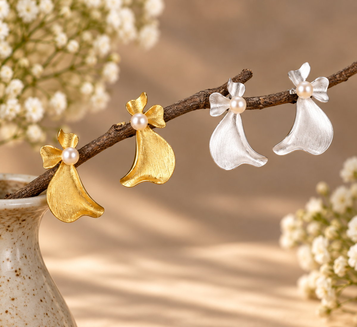Aurora Pearl Sculpt Earrings