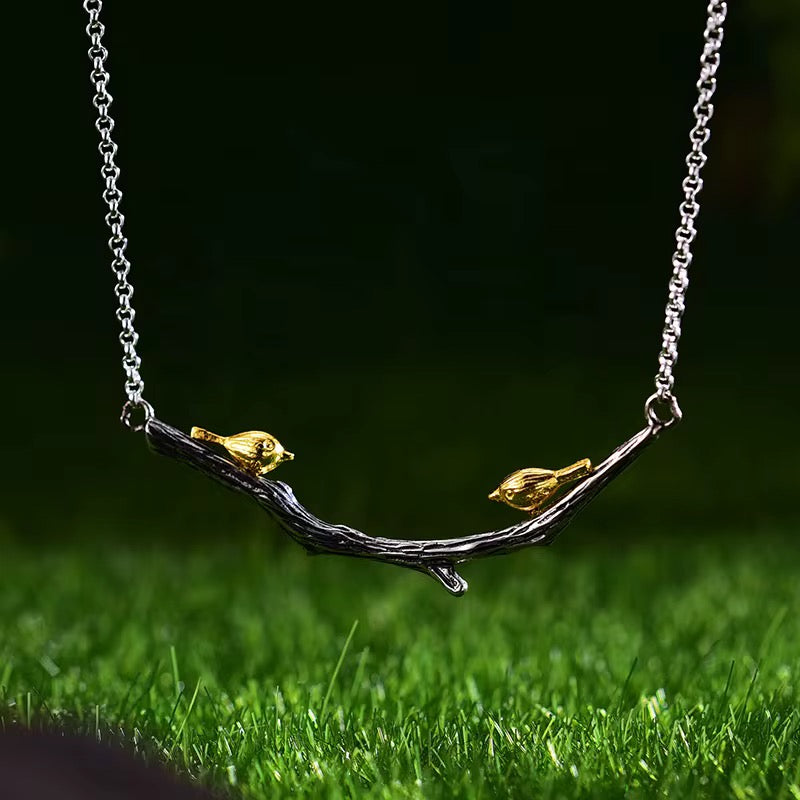 Nightingales on Branch Necklace #2