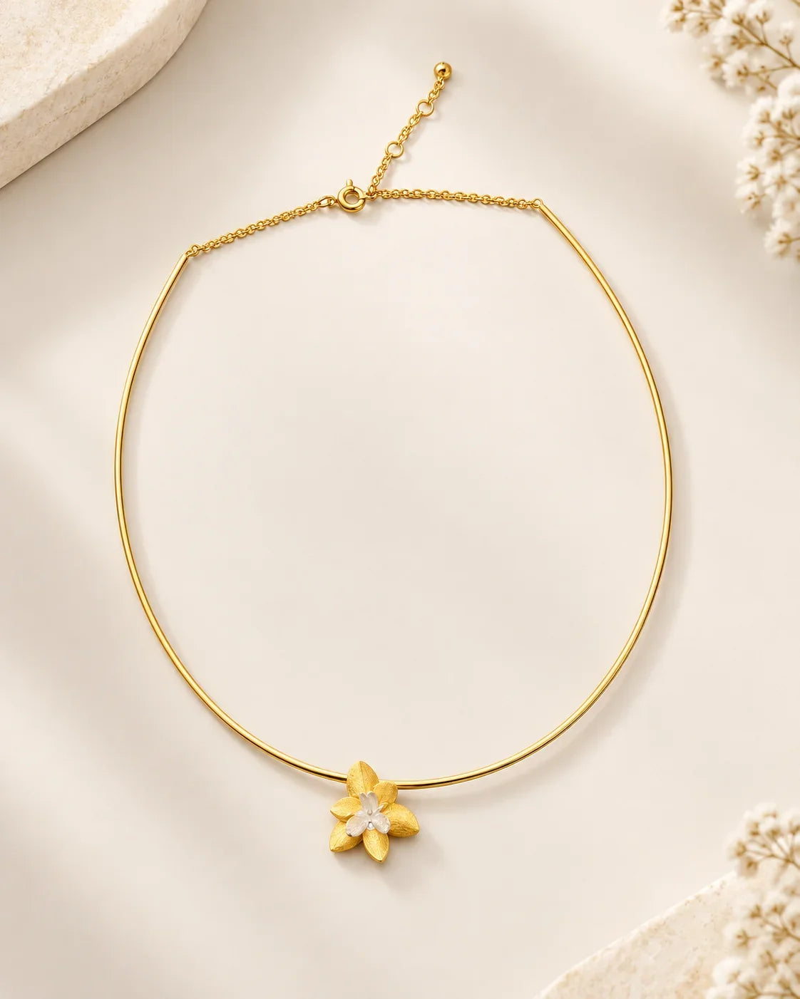 Serena Two-Tone Blossom Collar Necklace