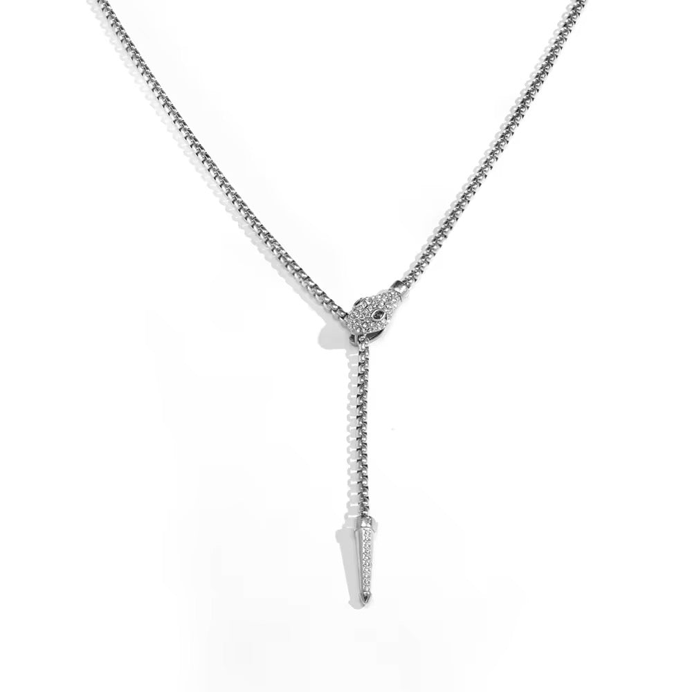 Gold and silver snake necklace