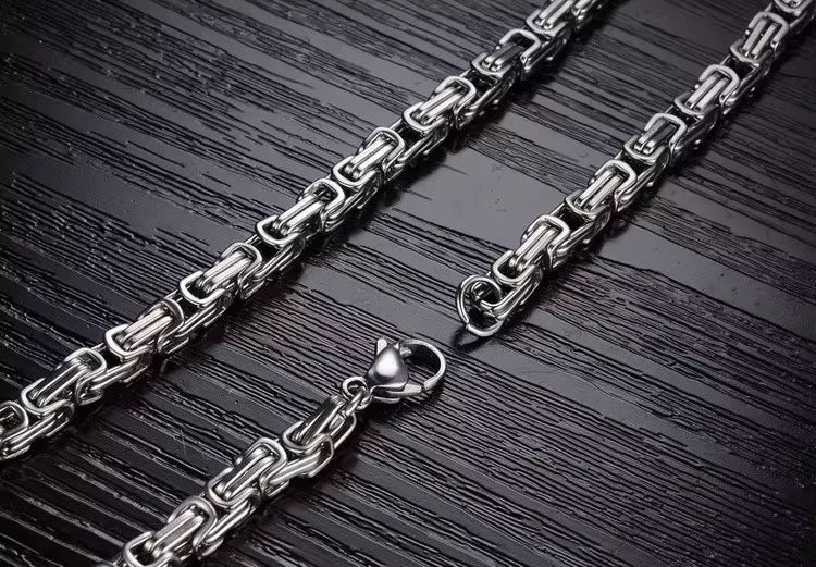 Silver double chain neckalce