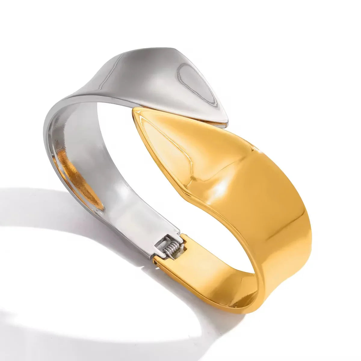 Sculpted Dual-Tone Cuff Bracelet