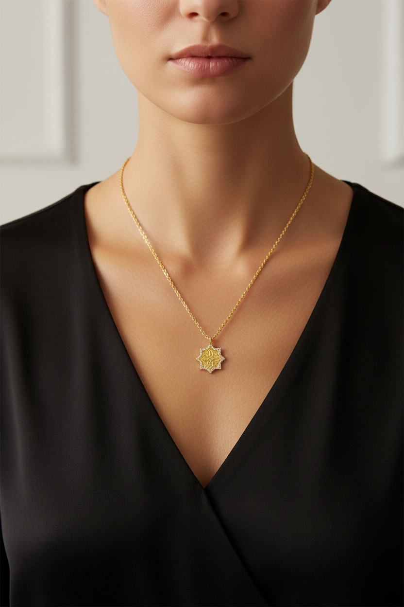 Armenian Khachkar Star Necklace – Goshavank XIII Century Inspired
