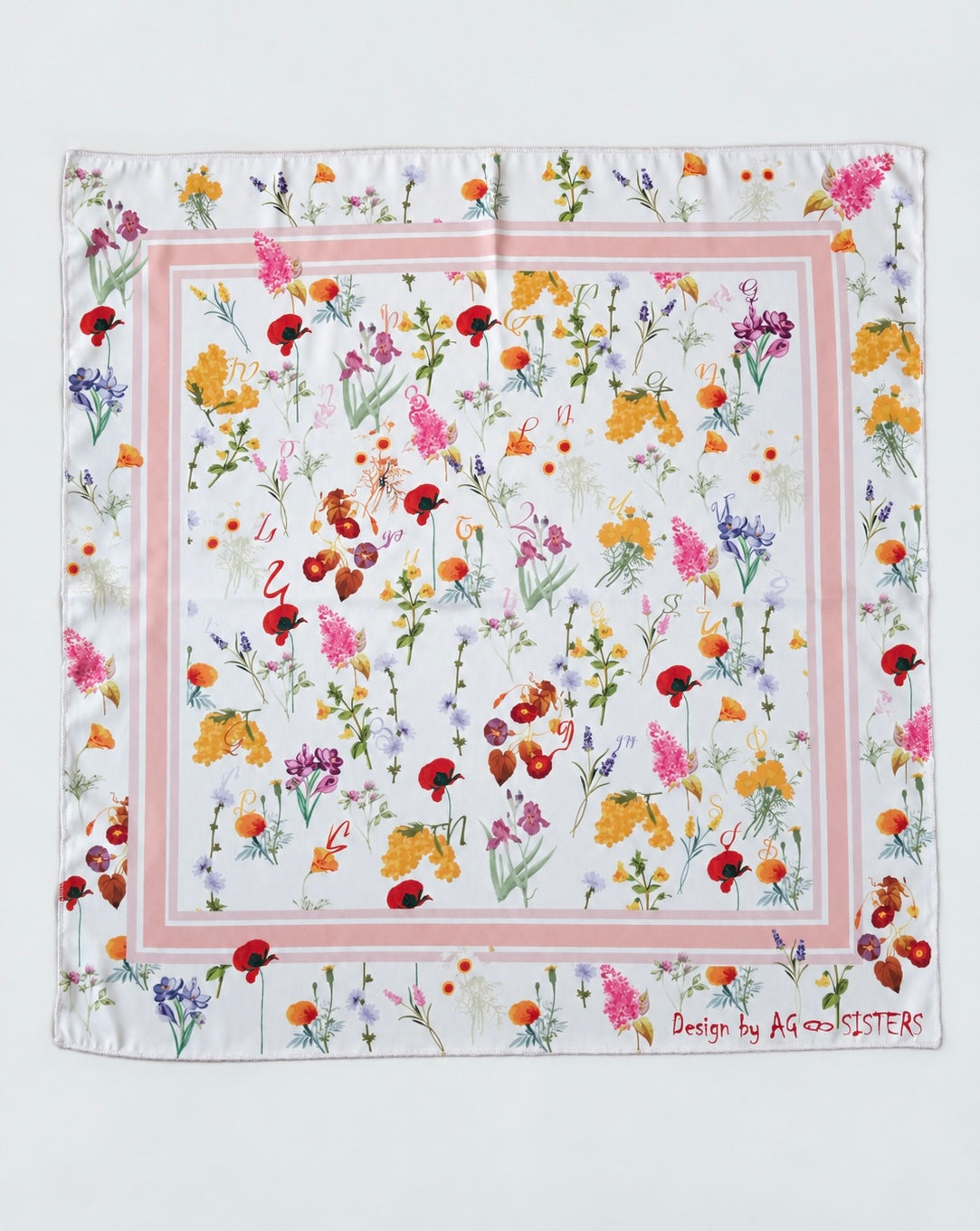 Armenian Alphabet and Flowers Scarf by AG Sisters