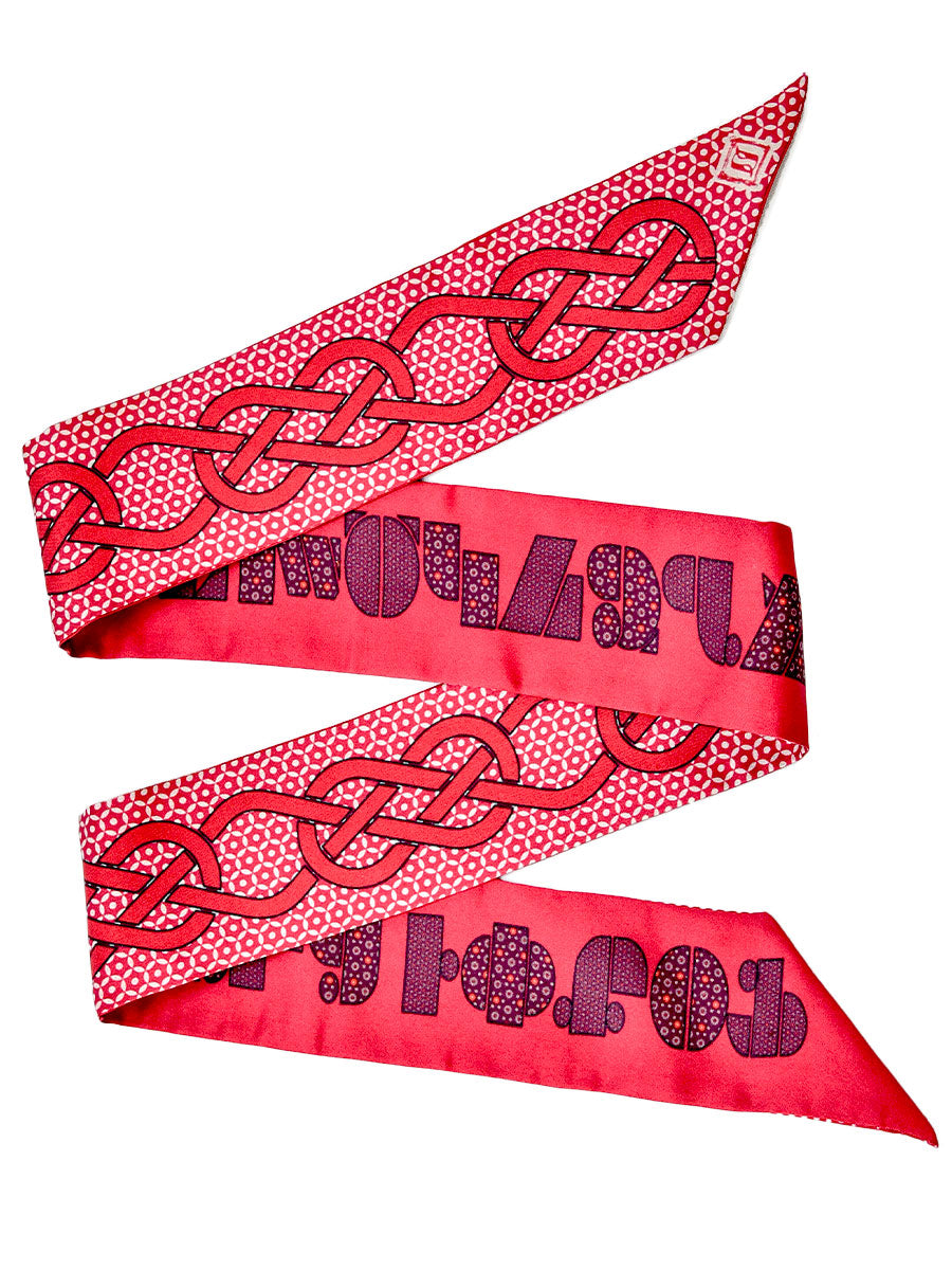 Armenian Alphabet Burgundy Narrow Scarf
