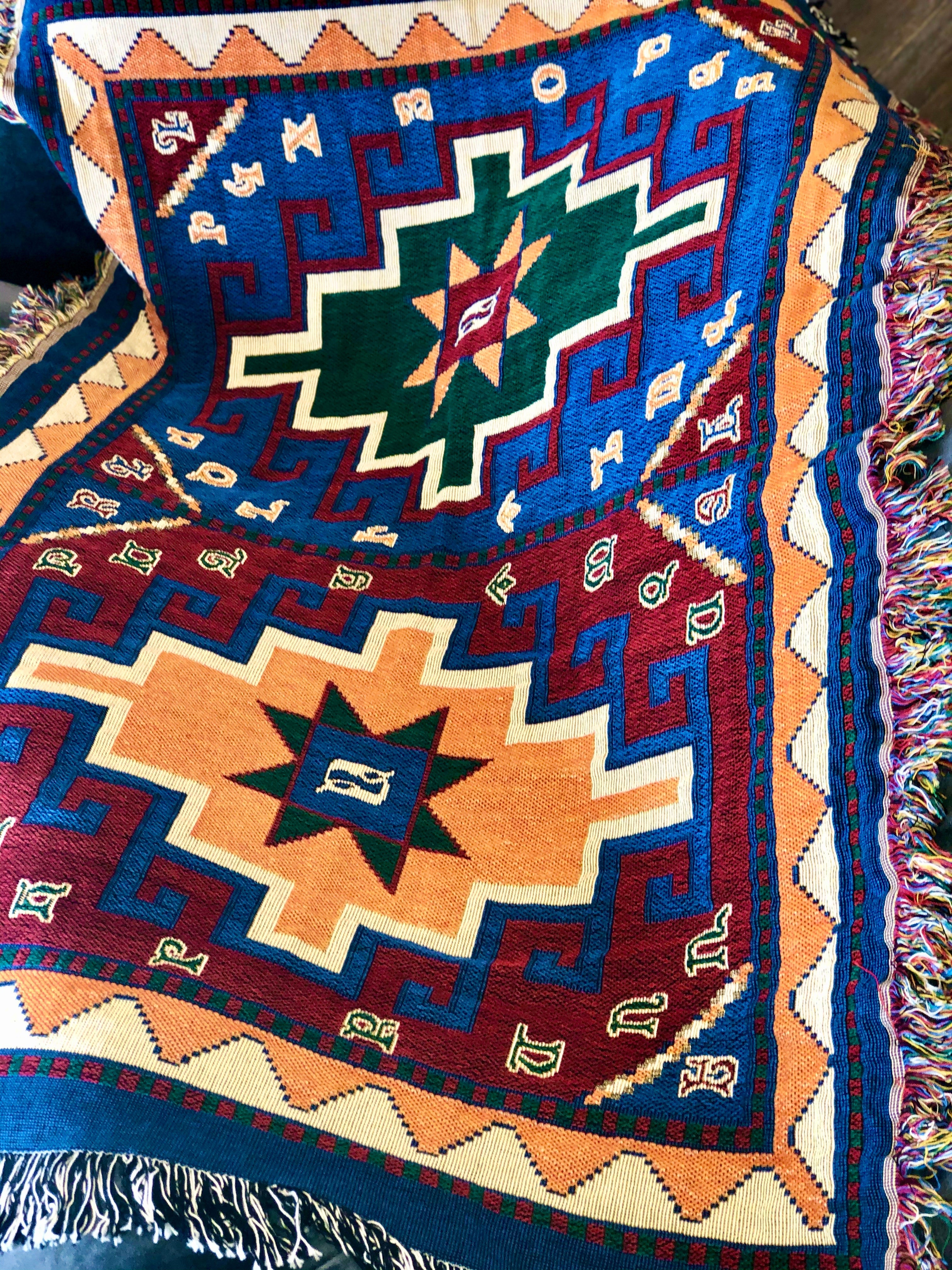 Armenian Alphabet Tapestry Throw on a Rug Design