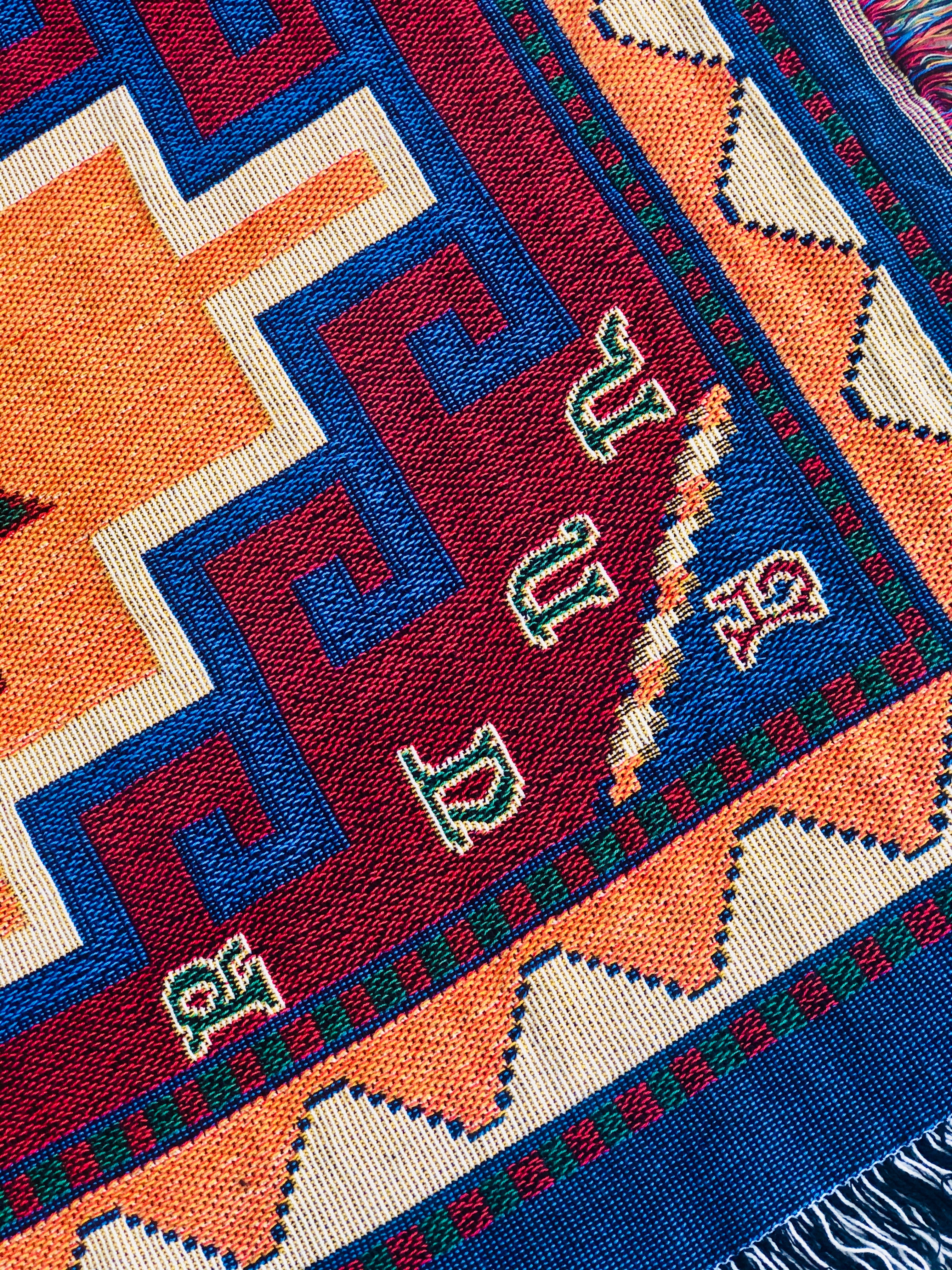 Armenian Alphabet Tapestry Throw on a Rug Design