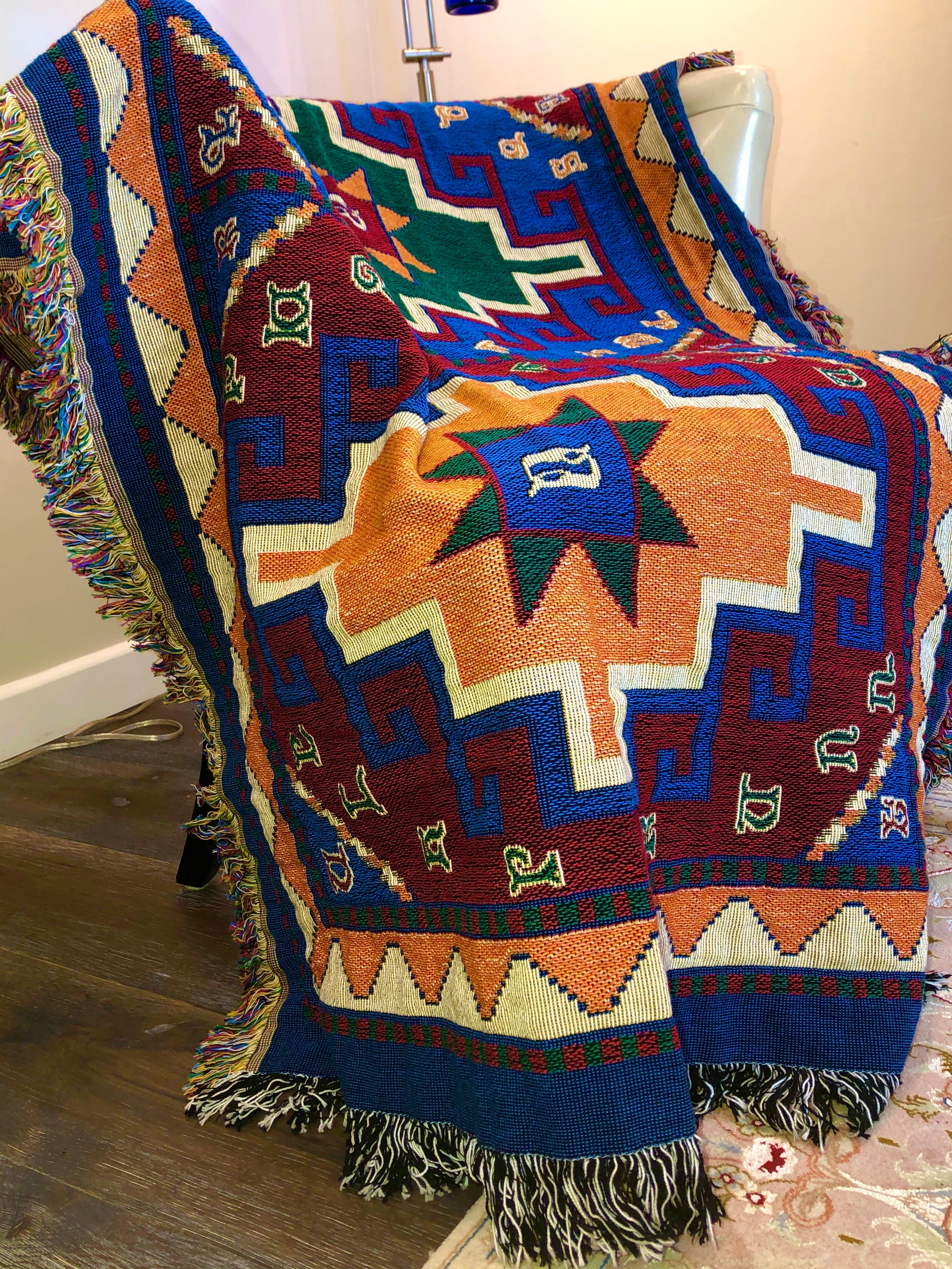 Armenian Alphabet Tapestry Throw on a Rug Design