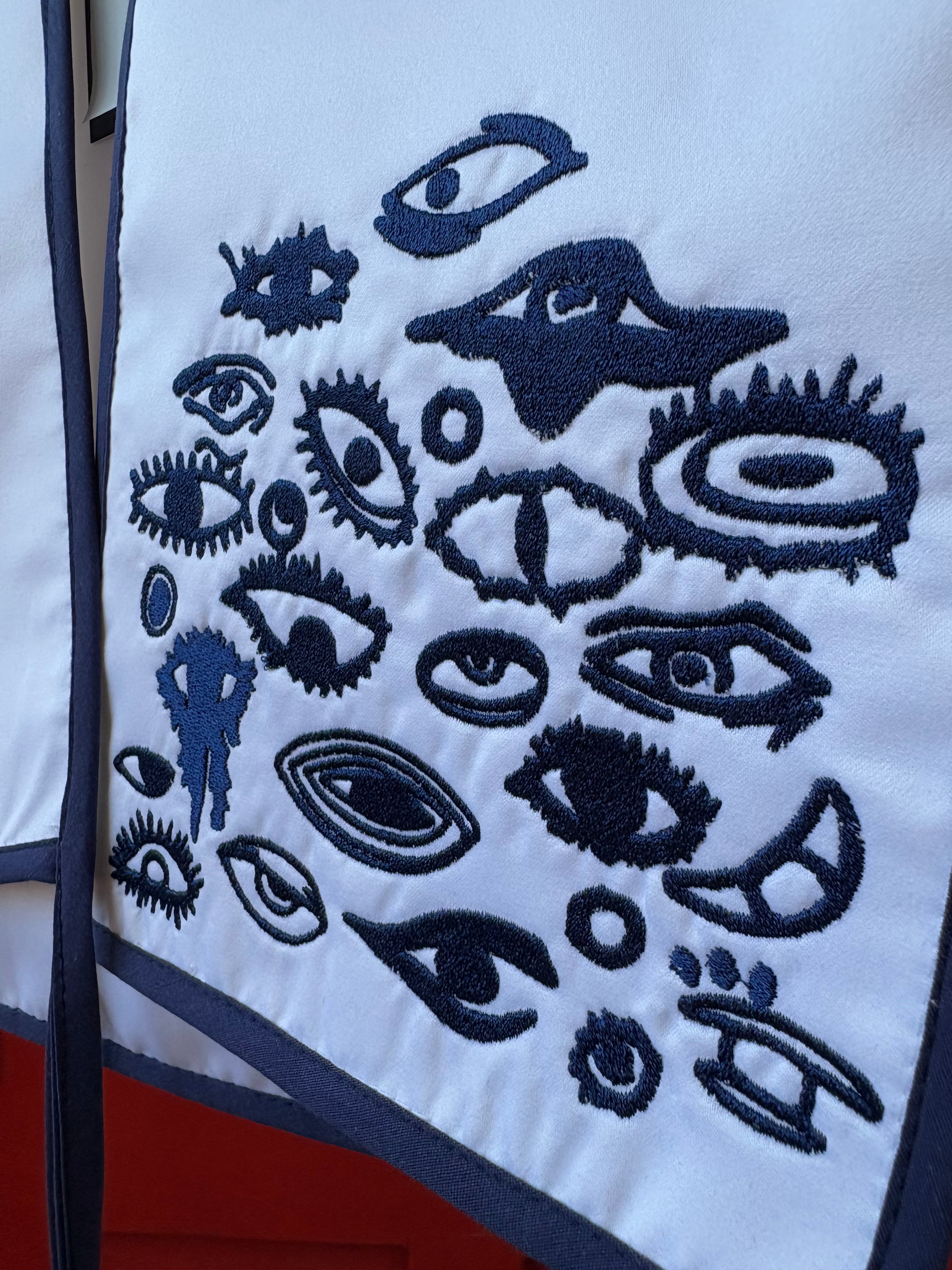 Eyes Motif Embroidered Vest