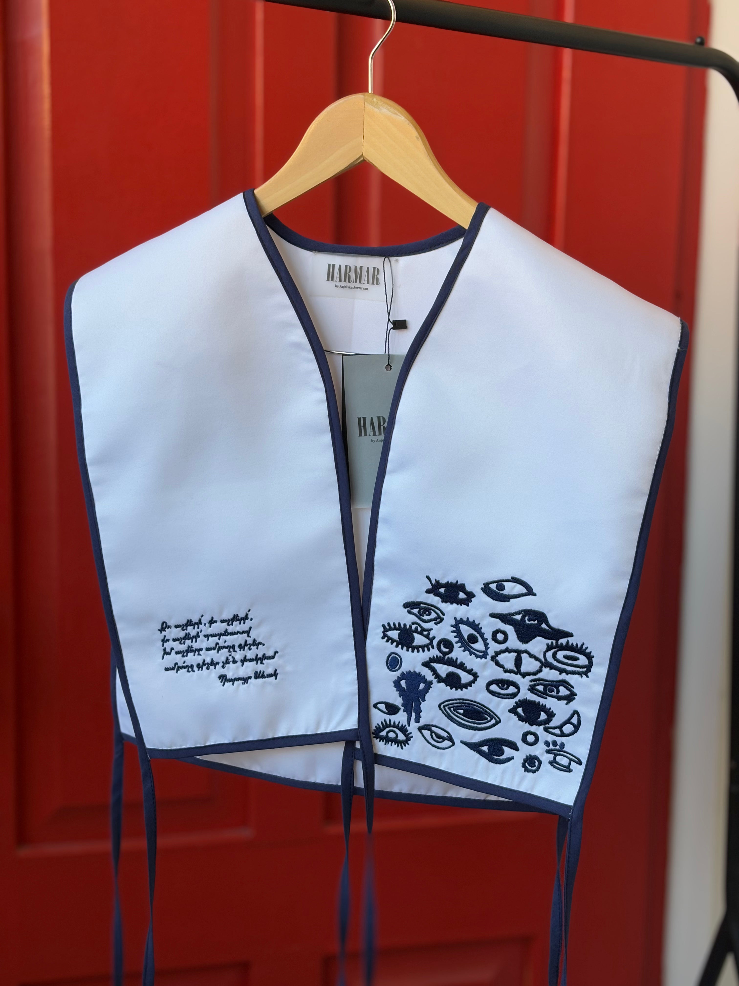 Eyes Motif Embroidered Vest