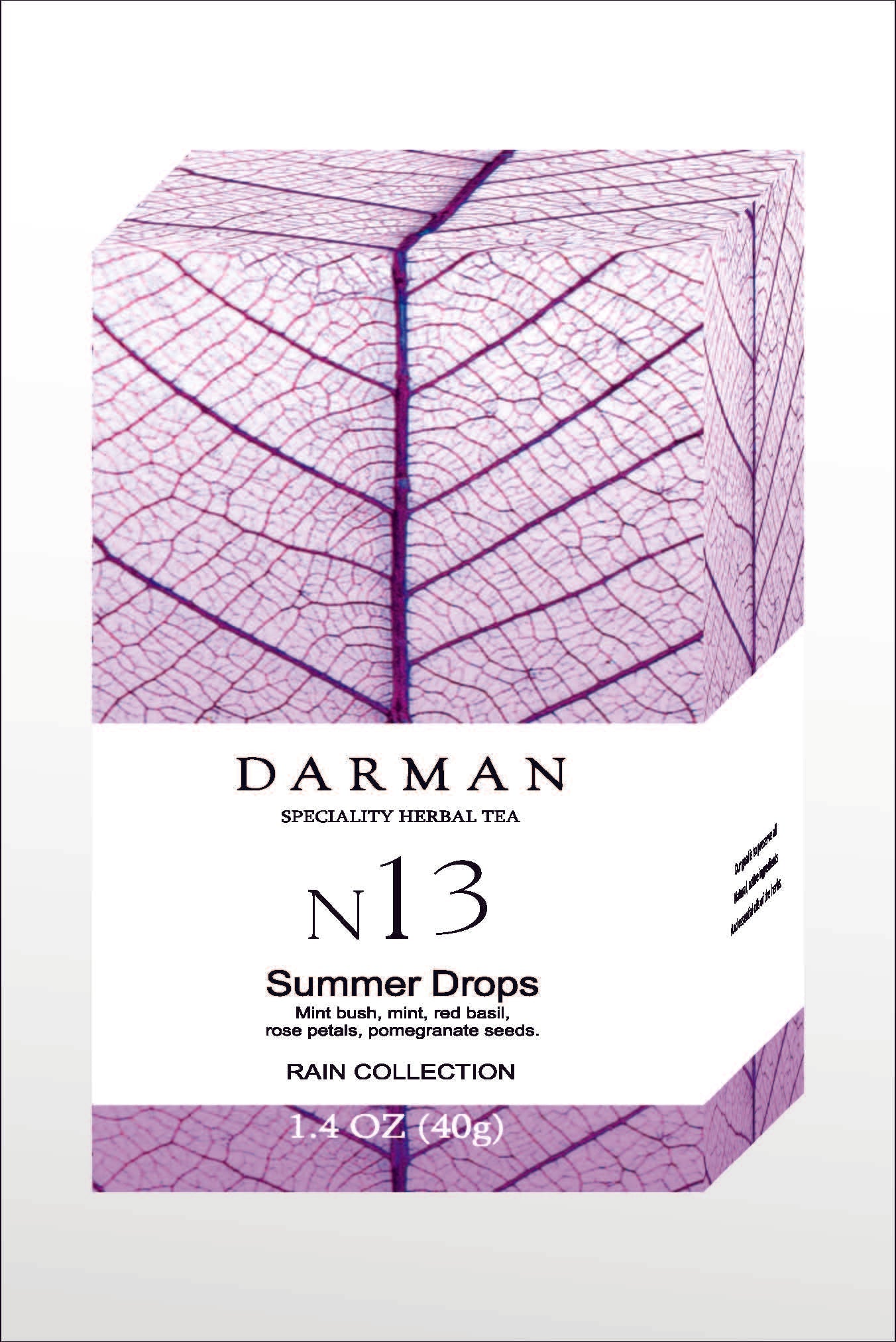 Darman Tea No13 - Summer Drops (Pomegranate Seeds, Mint Bush, Red Basil, Rose Petals, Mint)