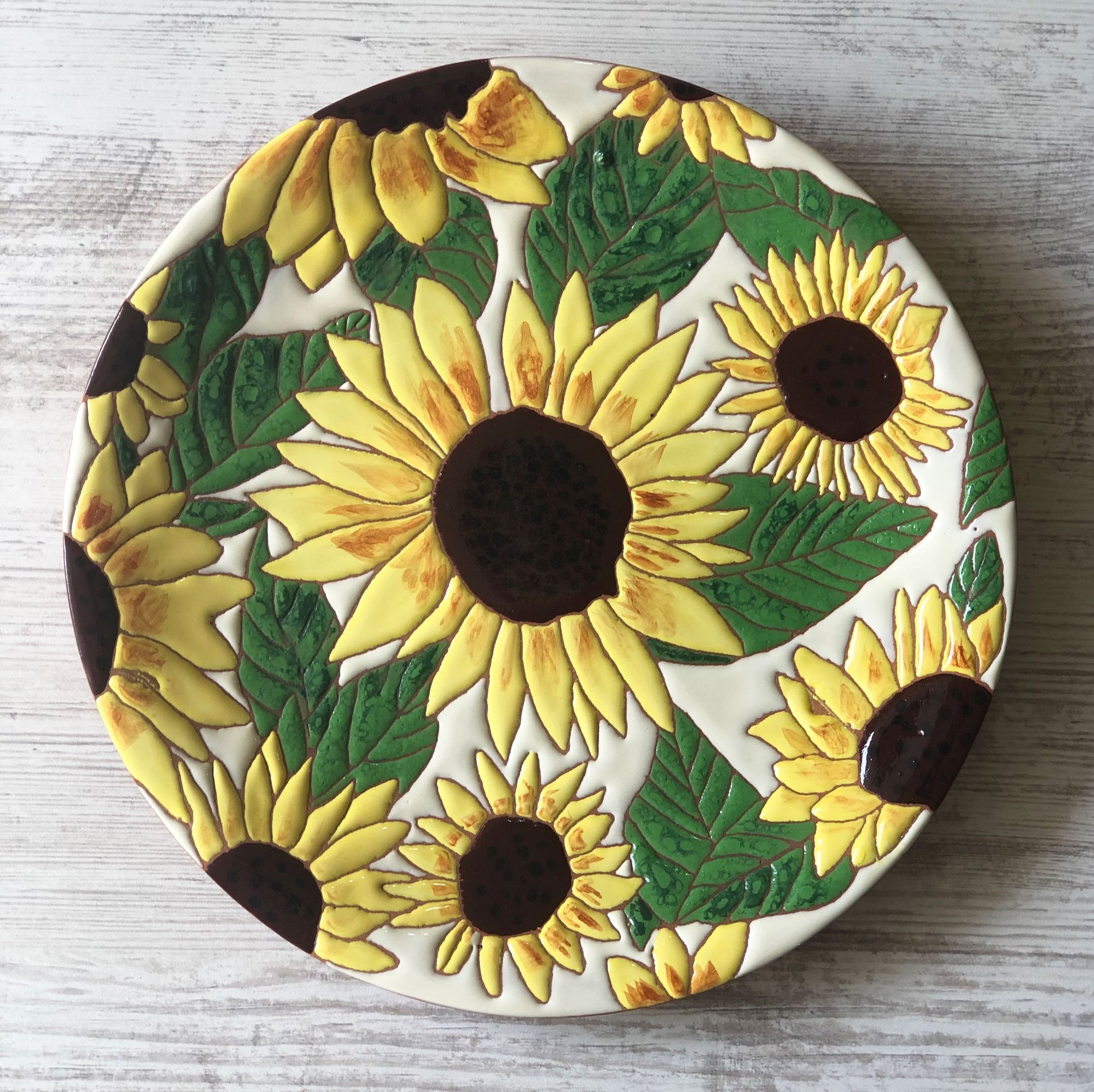 Ceramic Plate - Sunflowers