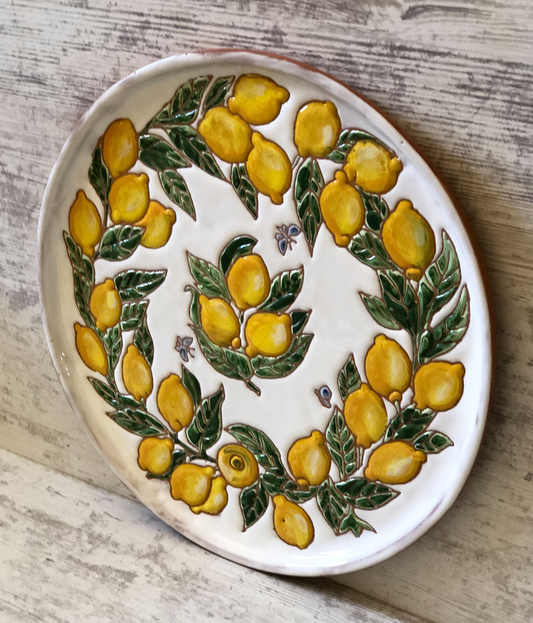 Mane Tiles Italian Lemon Style Ceramic Plate