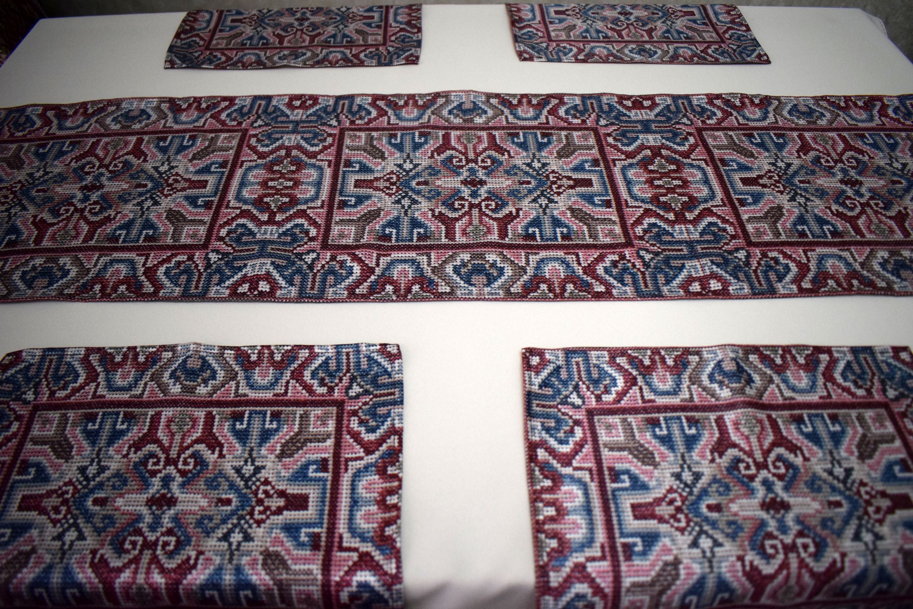 Tablecloth and 6 Napkins with Armenian Ornaments