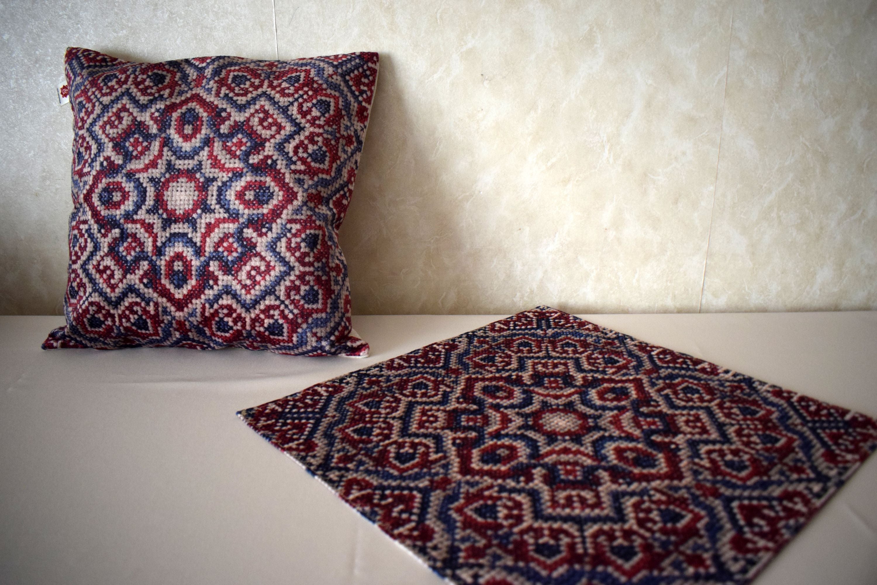 Tablecloth and Pillowcase with Armenian Ornaments