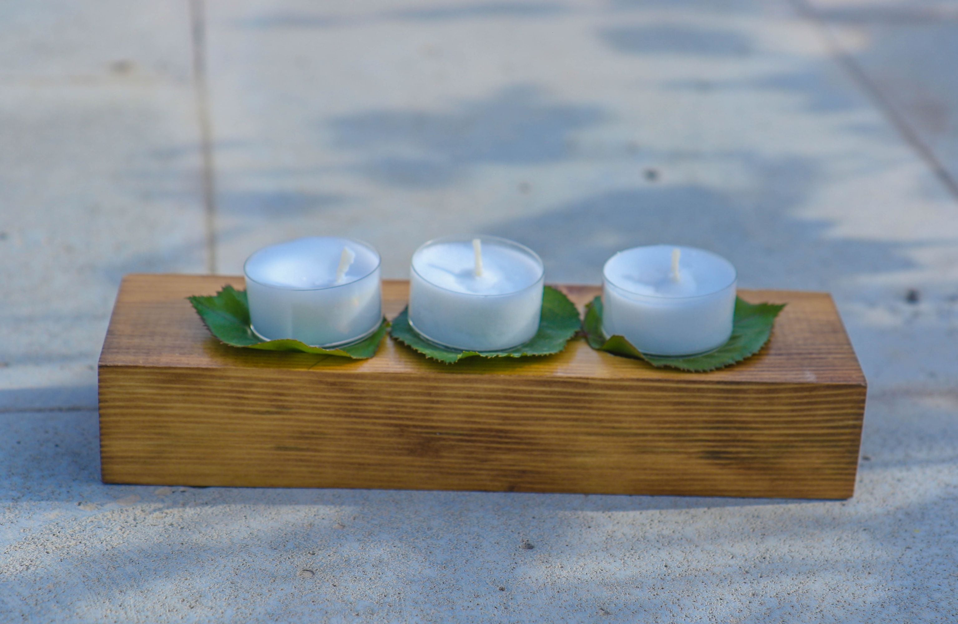 Handmade Wooden Candle Tray 