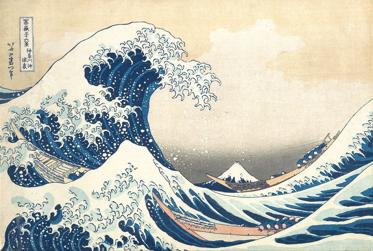 Color by Number on Canvas - The Great Wave off Kanagawa