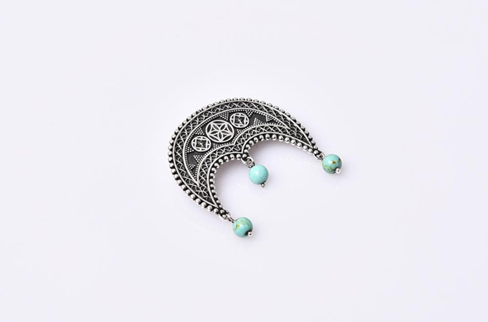 Arm Root Daghdghan Brooch with Turquoise