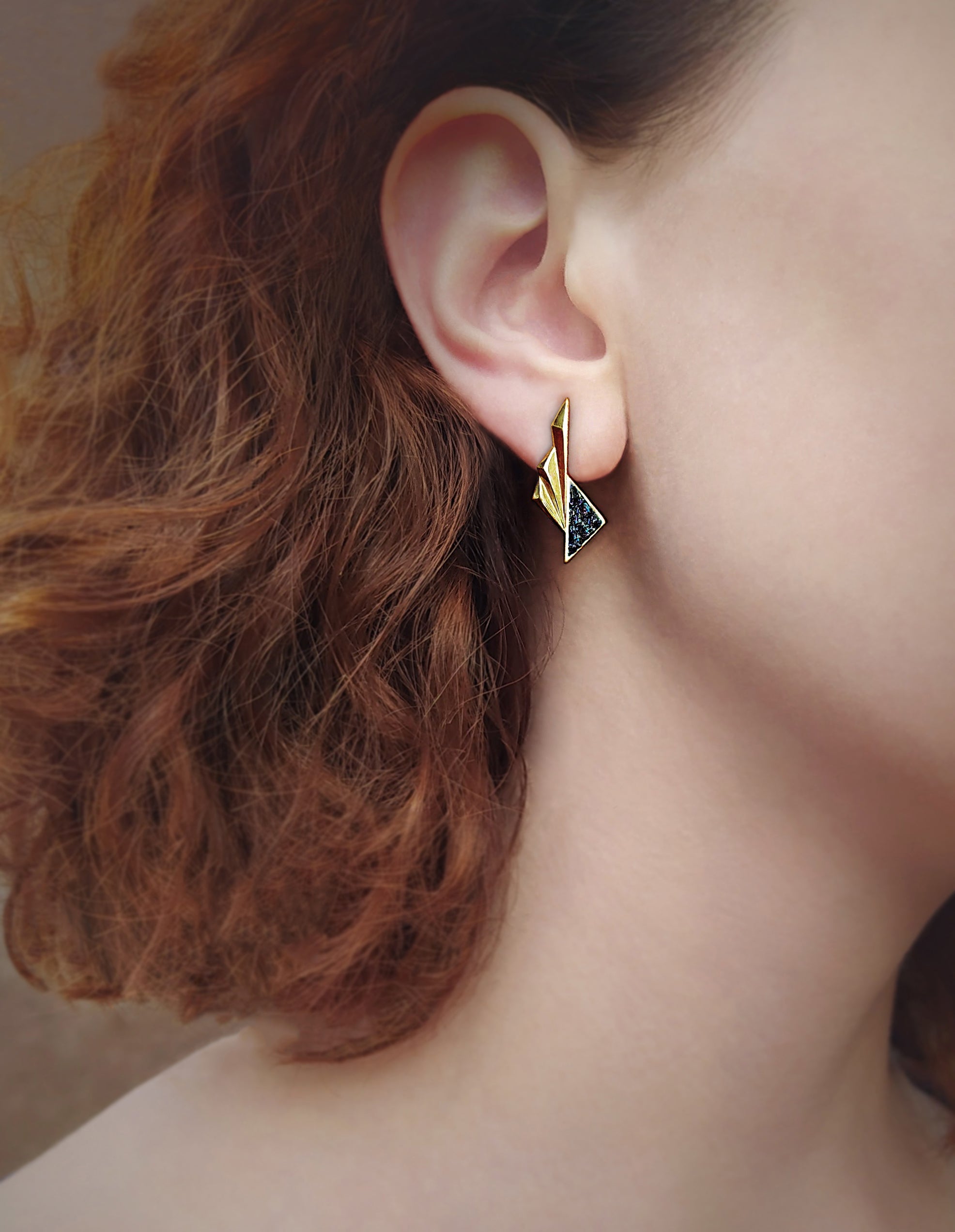 Brass Earrings with Silicon by Karine