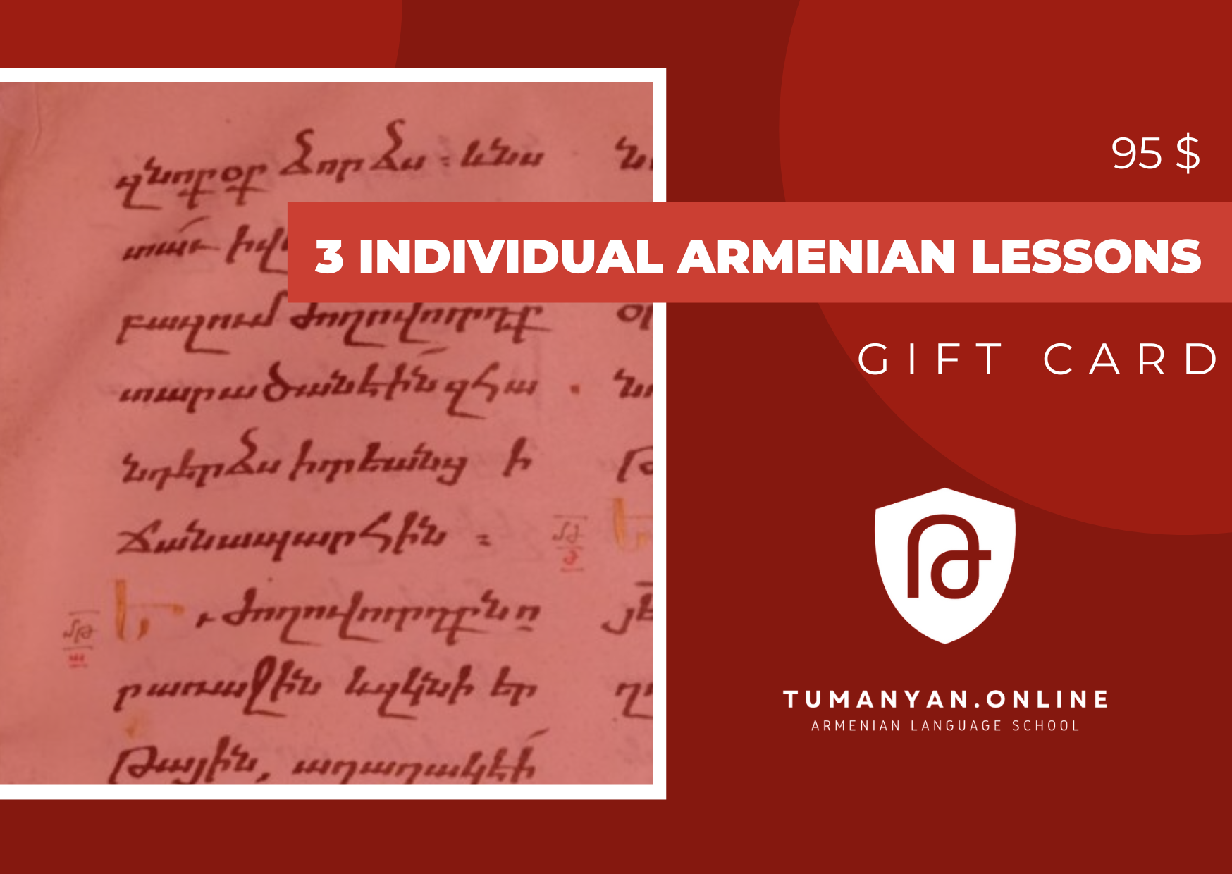 Armenian Language Individual Lessons Gift Card