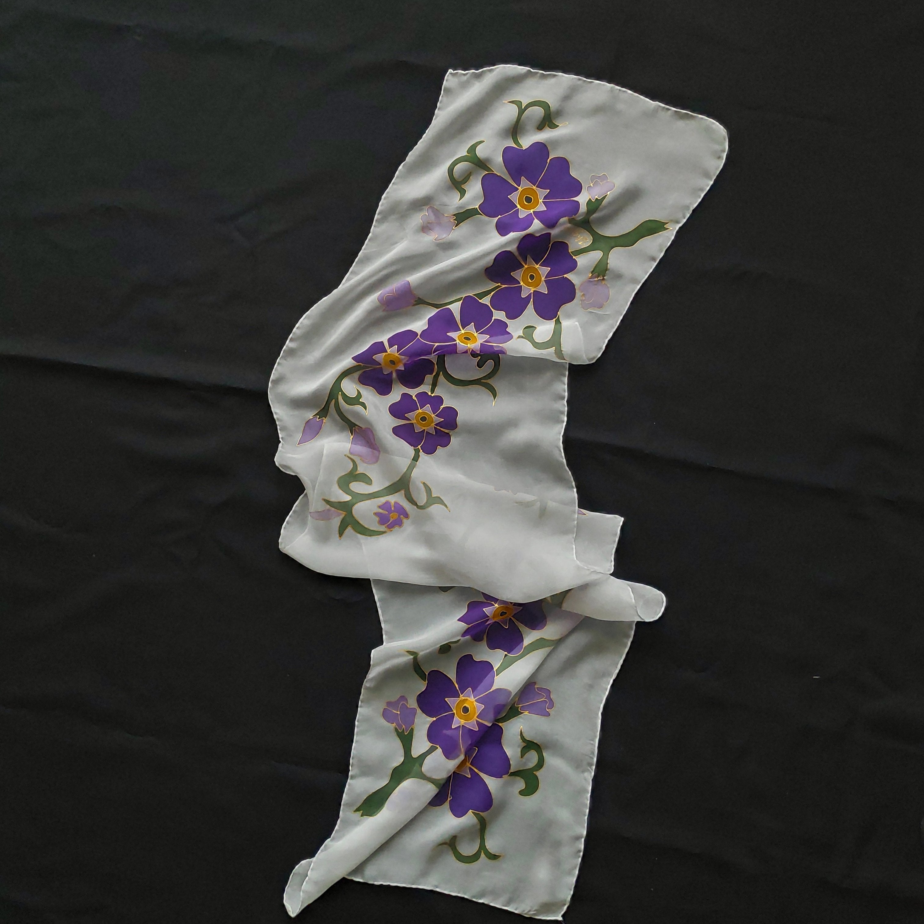 Forget-Me-Not Handmade Silk Scarf