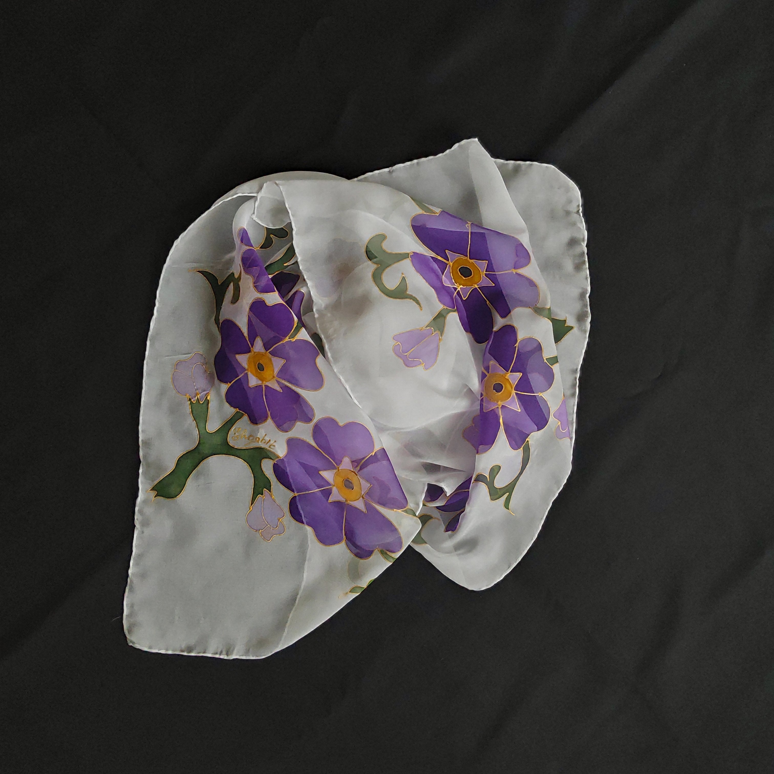 Forget-Me-Not Handmade Silk Scarf