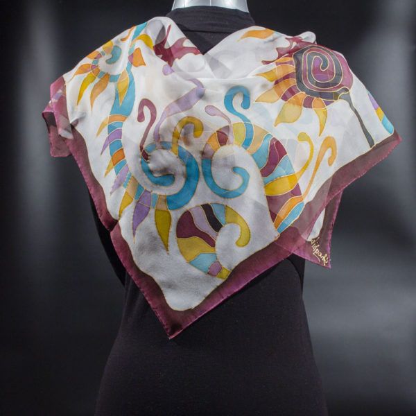 Abstract Ornaments Silk Scarf
