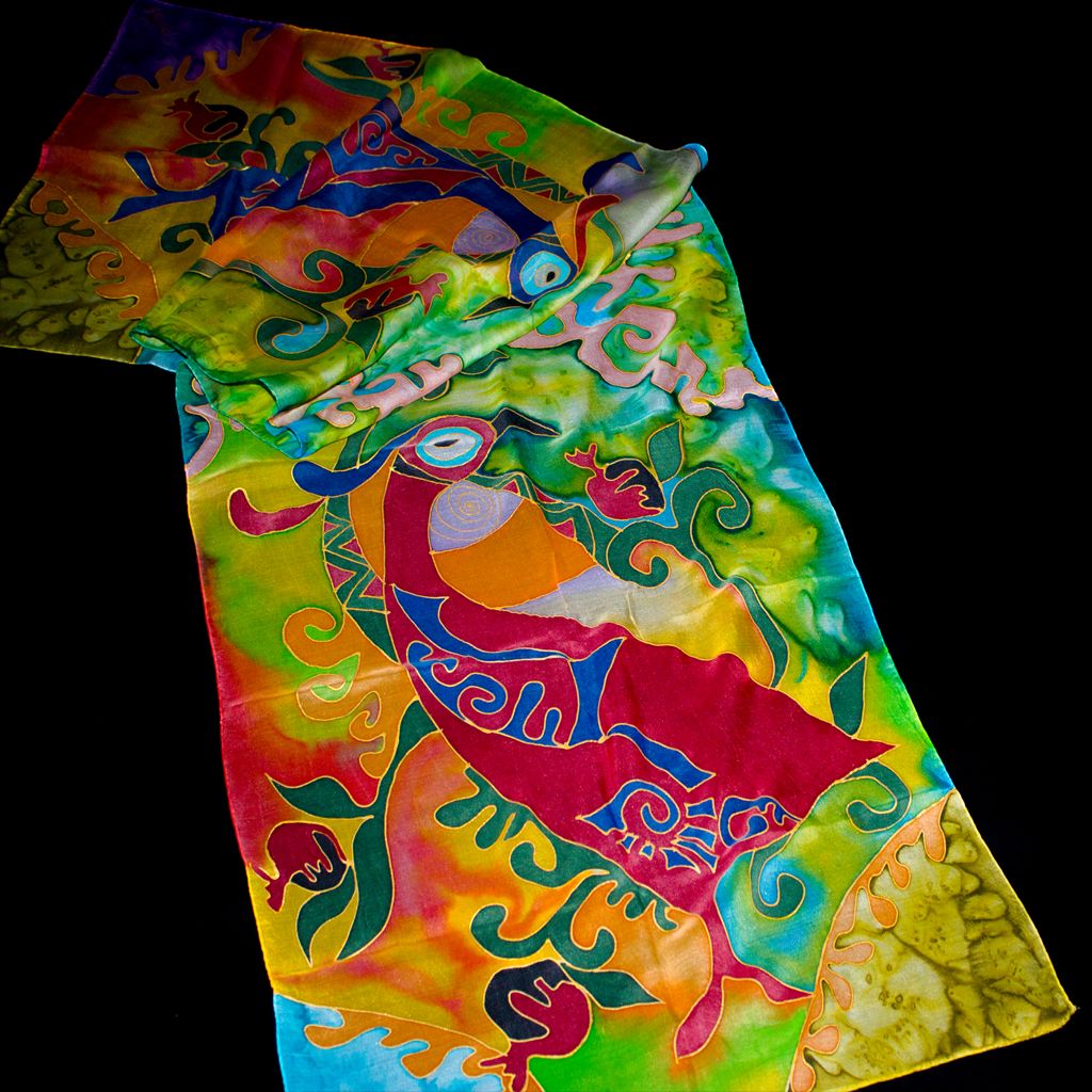 Shoghik Armenian Silk Scarf - Colorful