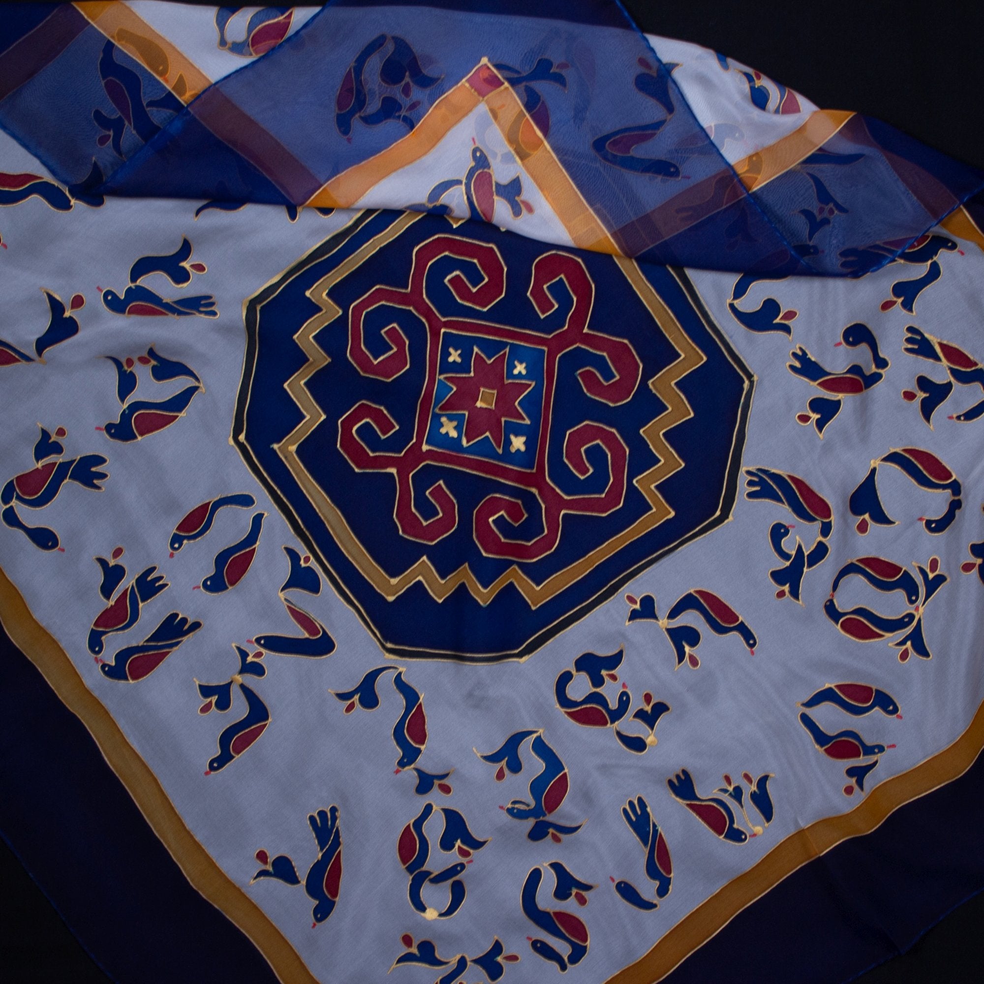 Shoghik Armenian Silk Scarf with Armenian Letters