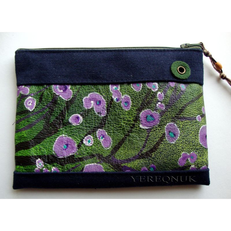 Handmade Wallet With Acrylic Painting