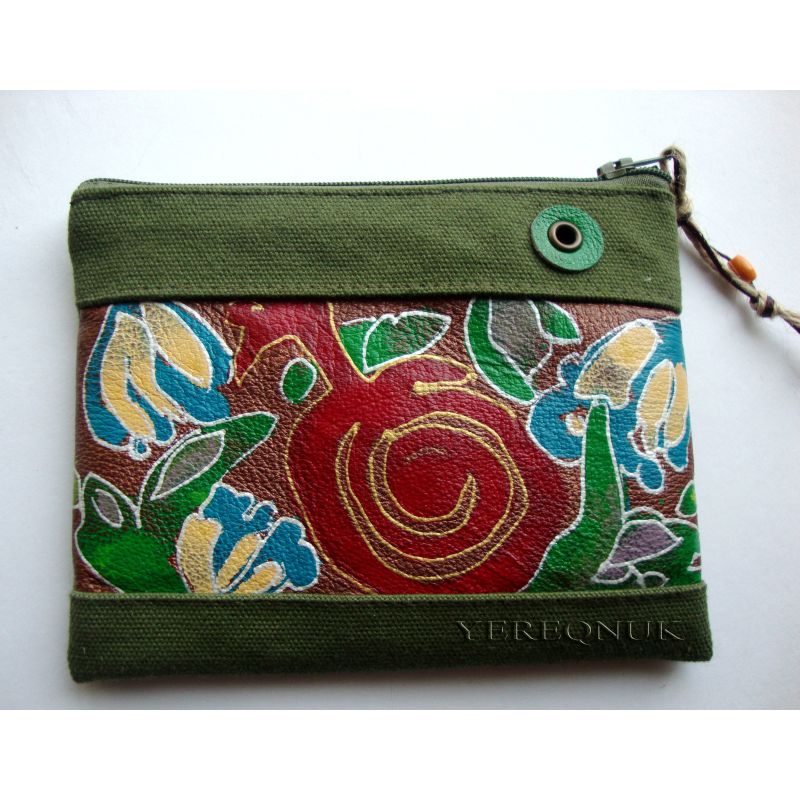 Handmade Wallet With Acrylic Painting