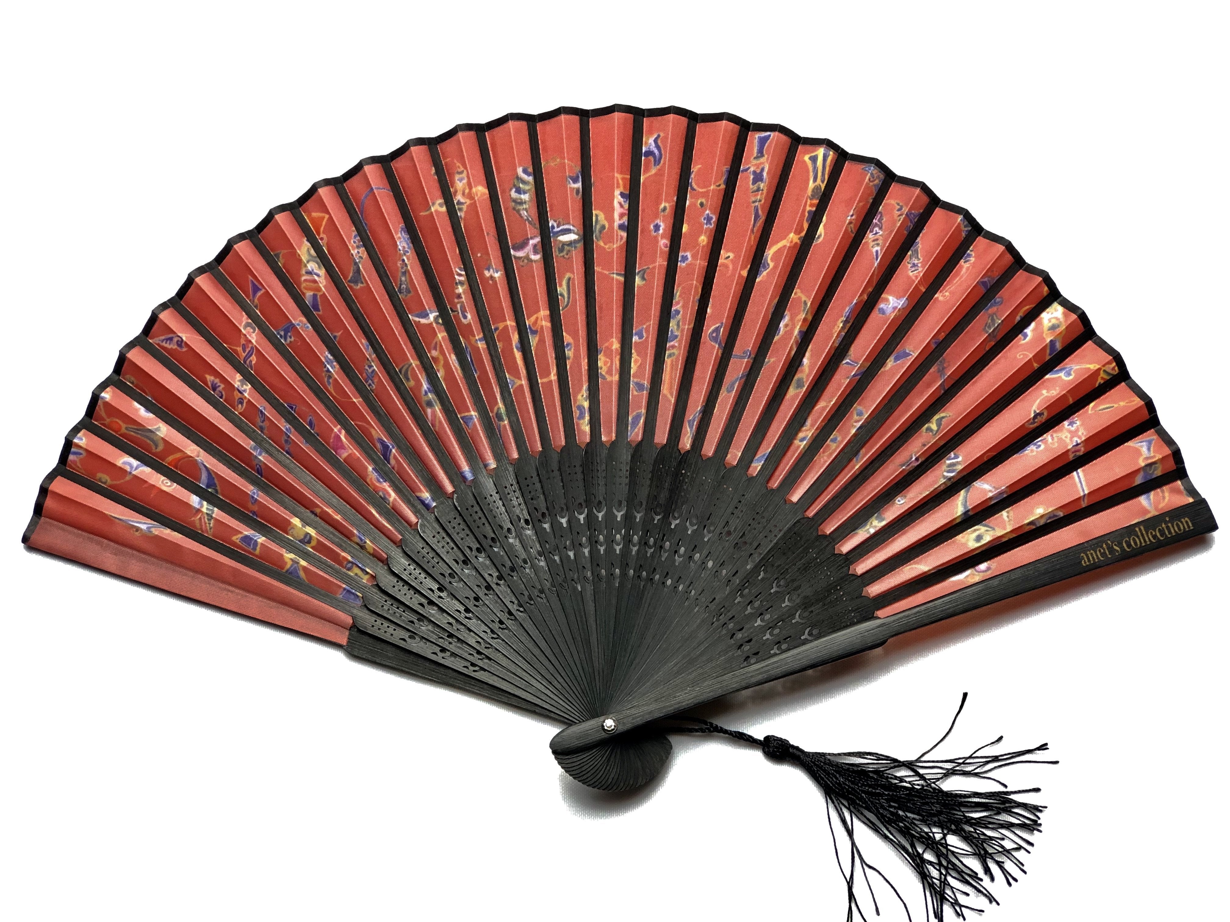 Anet's Collection Armenian Alphabet Red Hand Fan