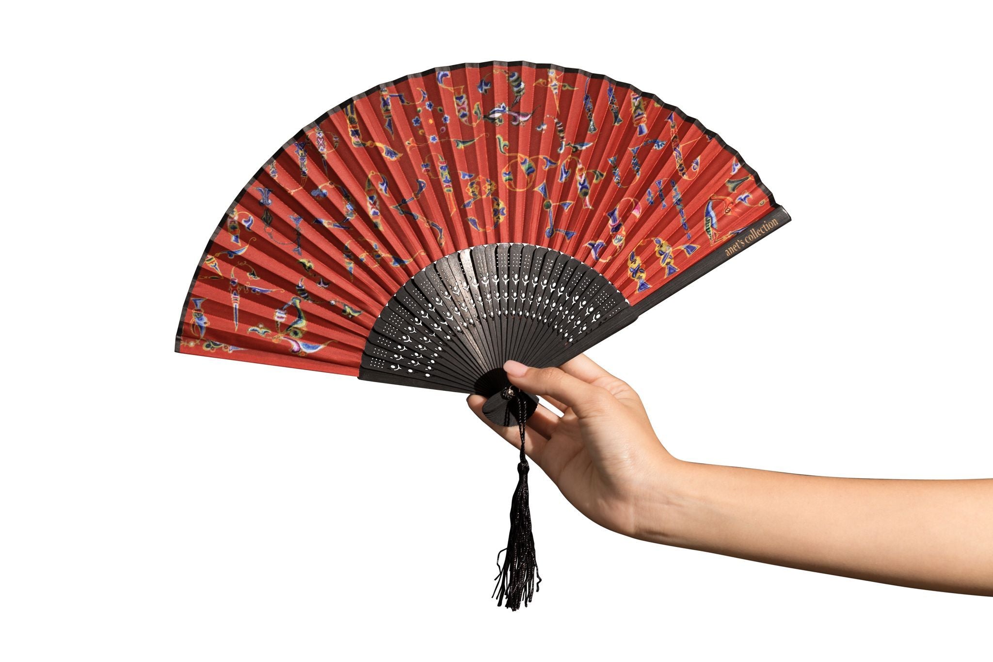 Anet's Collection Armenian Alphabet Red Hand Fan